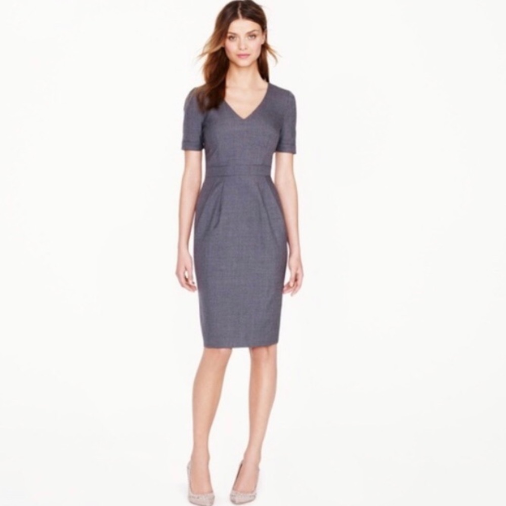 J. Crew Super 120’s Gray Wool Dress